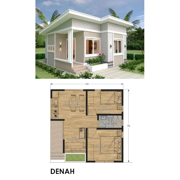 Bentuk Rumah Minimalis Modern 2 Kamar dan 3 Kamar Terbaru 2 Bentuk Rumah Minimalis 2 Kamar Modern
