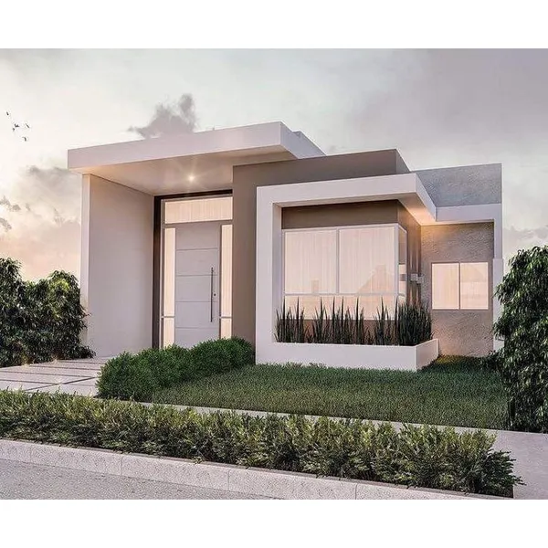 Desain Rumah Kotak Minimalis dan Modern dengan Fasad Elegan 2 Desain Rumah Kotak Minimalis 1 Lantai dengan Model Jendela yang Dominan