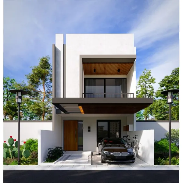 Desain Rumah Kotak Minimalis dan Modern dengan Fasad Elegan 6 Desain Rumah Kotak Minimalis 2 Lantai Polos Tanpa Ornamen
