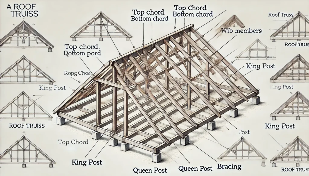 Roof Truss Components Terdiri dari Apa Saja? 2 Daftar Roof Truss Components pada Bangunan