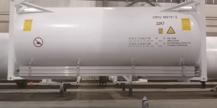 Tangki Nitrogen Cair dari ISO Tank untuk Pengangkutan 1 T75 CRYOGENIC ISO TANK sebagai Tangki Nitrogen Cair