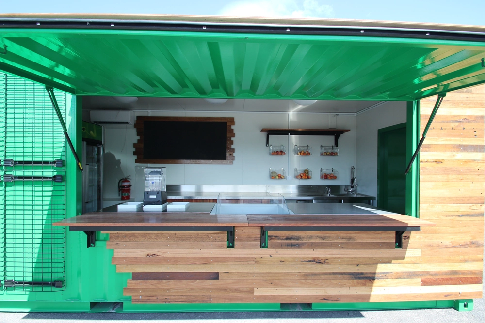 Instagrammable Outdoor Cafe Design Using Modified Containers 22 Container Jualan Makanan Juice Bar 4