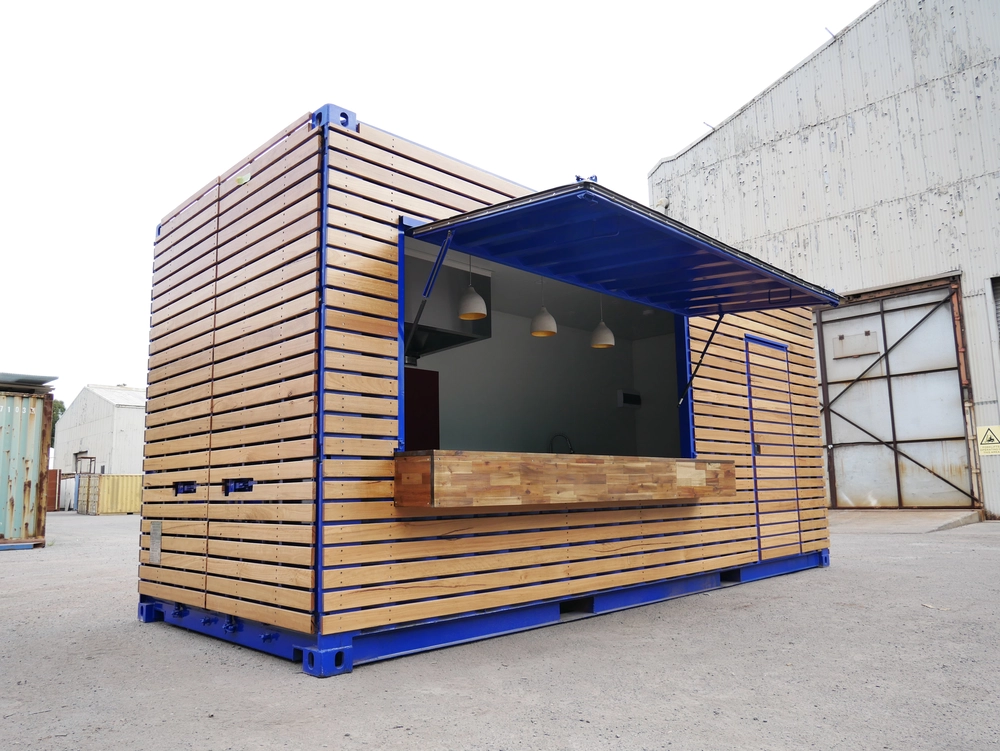 Instagrammable Outdoor Cafe Design Using Modified Containers 2 Kontainer Jualan Keren Container Cafe with Timber Facade