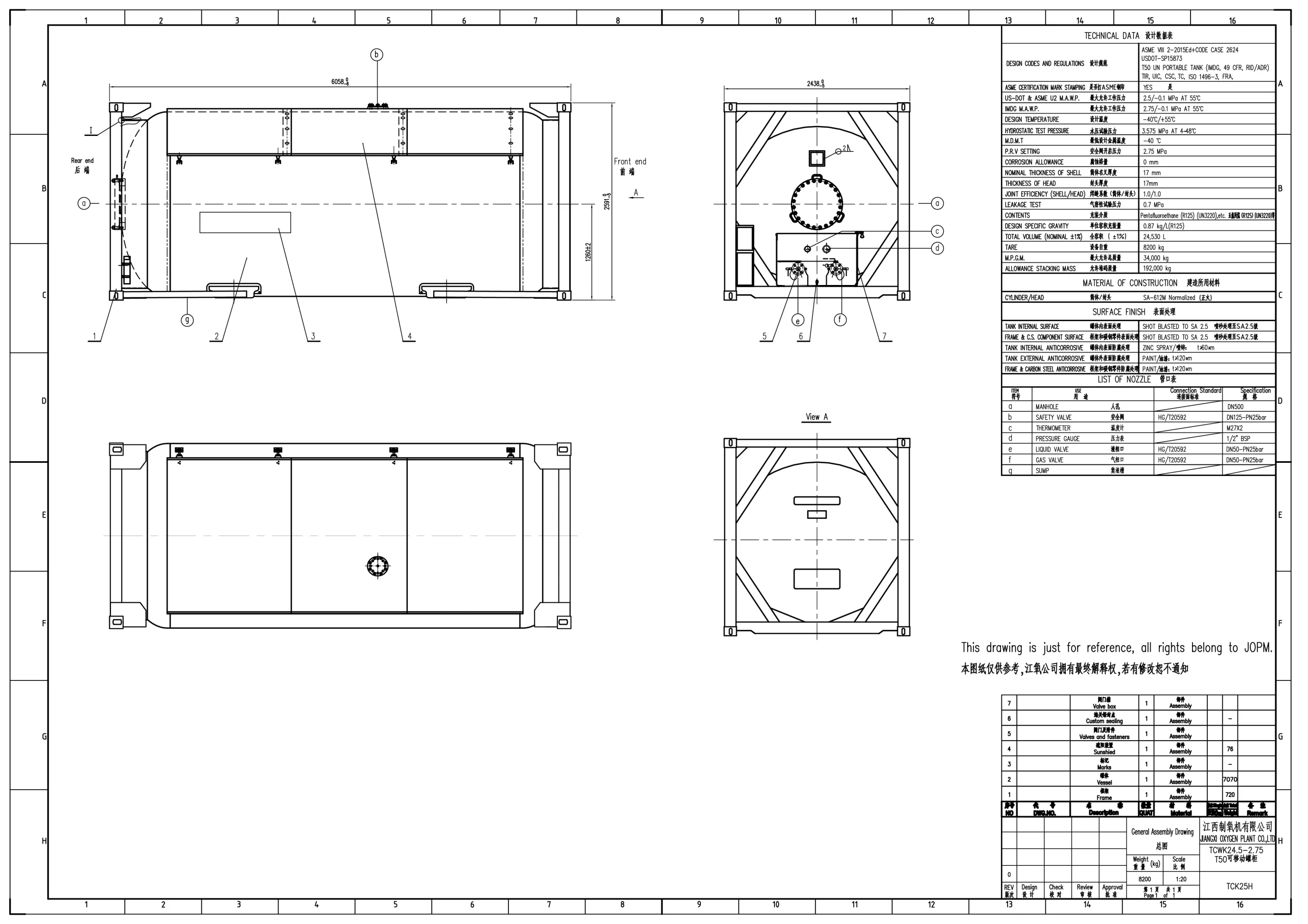 Tangki Amonia dari ISO Tank, Cek Ukuran & Kapasitasnya 3 ISO Tank Container T50 Tangki Amonia